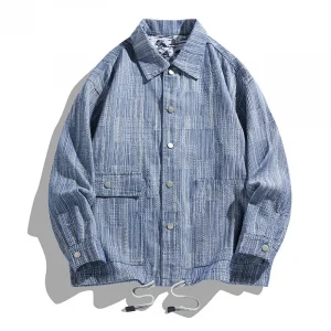 New Men's Shirt Jacket Denim Jacket Casual American Streetwear Couple's Shirt Instagram-Style Collar Korean-Style Outerwear