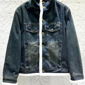 Men's 2025 Winter New Warm Thickened Plush Splicing Denim Jackets Men's Loose Comfort Denim Jackets Long Sleeve Chic Denim Coats