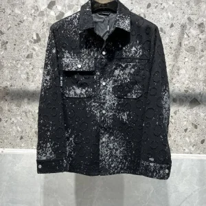 Mens Spring Autumn Single Breasted Casual Denim Jacket Gothic Turndown Collar Designer Outerwear Fashion High Street Coat Male